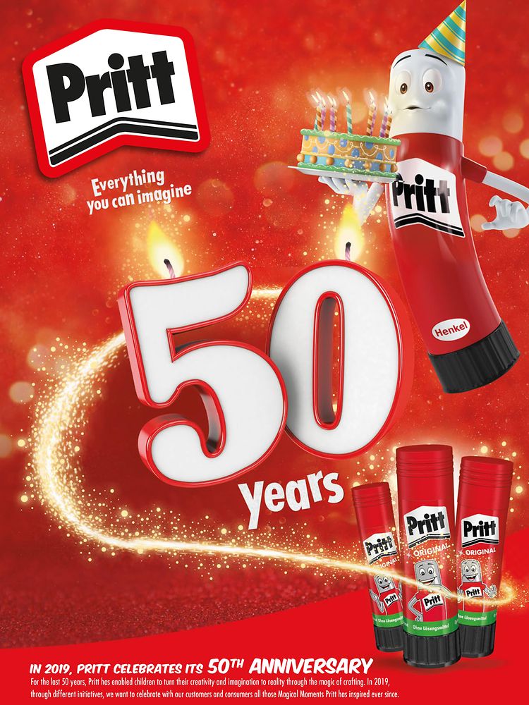 Egy híres márkanév ünnepli évfordulóját – a Pritt ragasztó stift 50 éves lett!